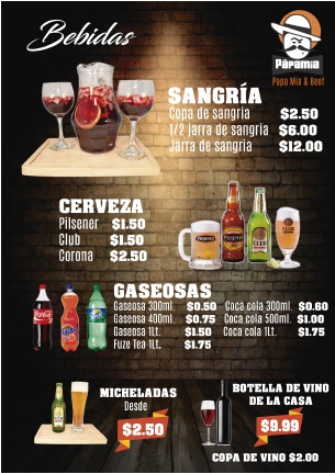 Carta de Papamia Steak House en Quito, Distrito Metropolitano de Quito — página 5